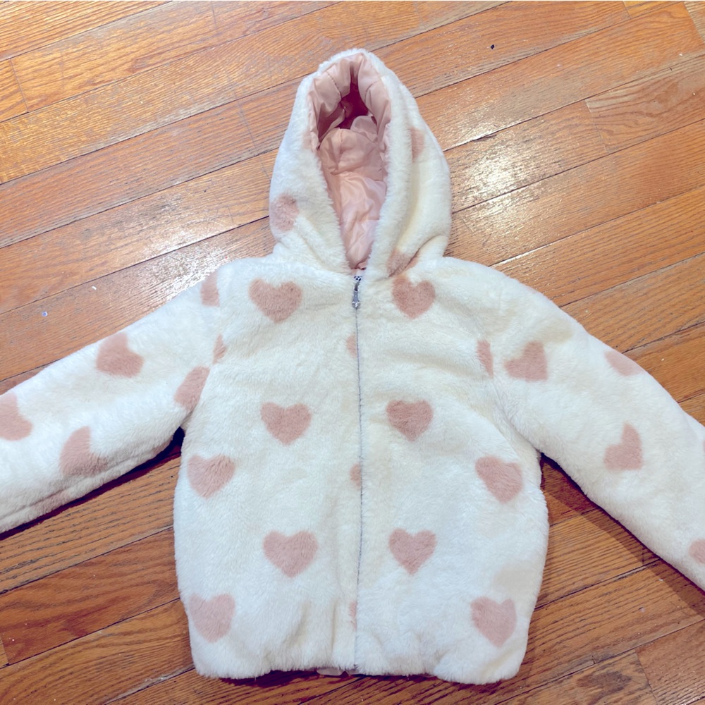 COPY - Kenzie Girls Cozy Heart Fleece Sweater Hooded Jacket